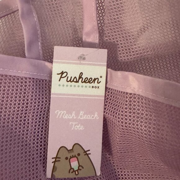 Pusheen Box exclusive ice cream fan club mesh purple beach tote bag NWT - Picture 5 of 8